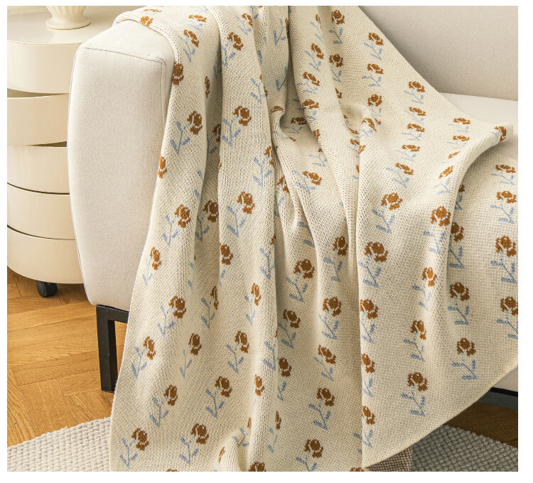 Fanyejia Floral And Bird Pattern Knitted Blanket, Luxury Throw, Sofa Cover, Living Room Leisure Nap Blanket, Bed End Rug, Office Air Conditioning Blanket 11