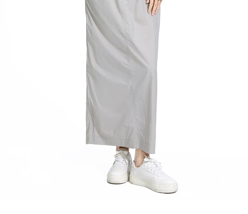 Zauo High-Waisted Sun Protection Pants Set, High Street Style, Lightweight Breathable Sun Protection Clothing, Women's Casual High-Waist Skirt, Gray, Size M 10