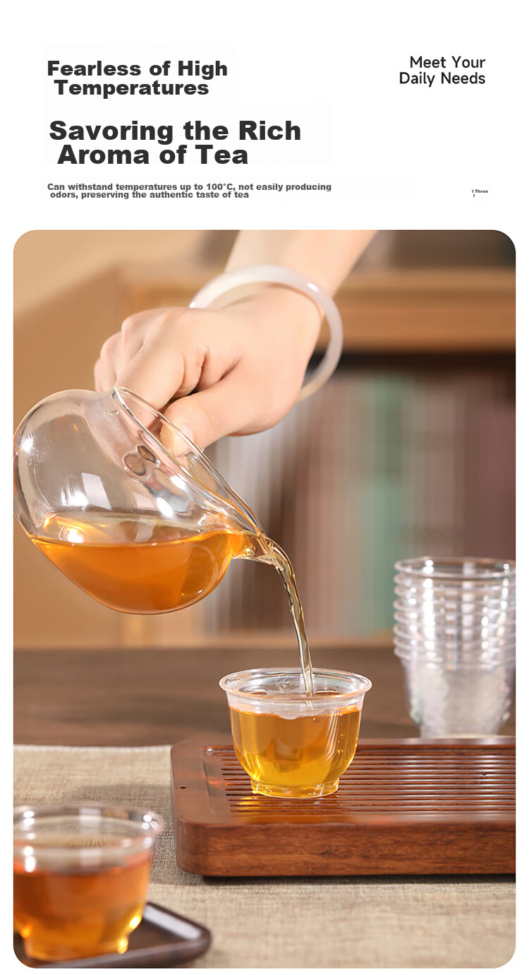 MARYYA Disposable Tea Cups, 60ml*100 Pieces, Thickened Aviation Space Plastic Kung Fu Tea Cups, Food-Grade High Temperature Resistant Cups 7