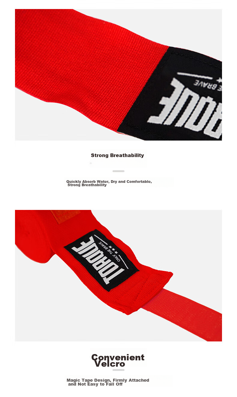 TORQUE Boxing Hand Wraps, Sports Boxing Bandages, Hand Protection for Fighting And Punching Bags, Black, 5 Meters 5