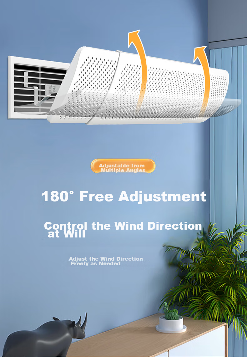 XIAOHUANGHOU Central Air Conditioning Wind Deflector, Duct Air Outlet Anti-Direct Blowing, No Drilling Required, Extendable 58-90CM, High-Quality, Universal, Heating And Cooling 9