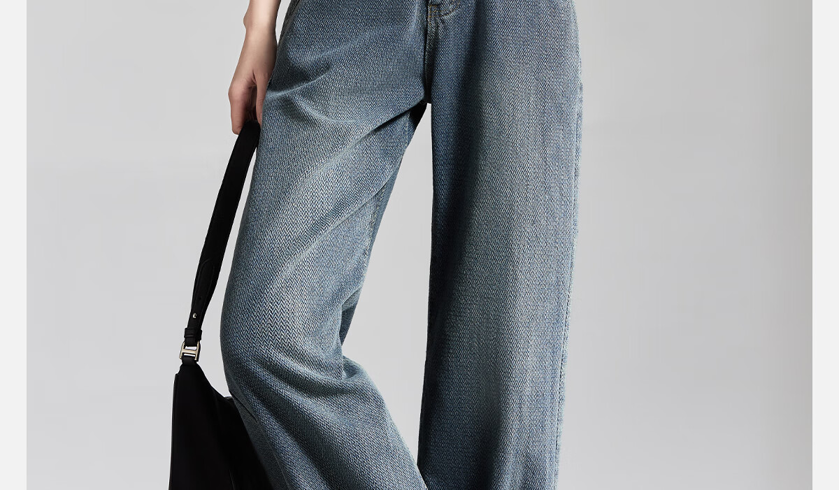 PinCai High-Waisted Jeans for Women, Loose Wide-Leg Pants, Slimming Floor-Length Straight Trousers, Fashionable Versatile Long Pants P13QN1907 3