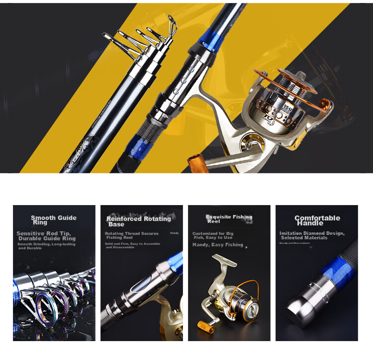 Grsaed Classic 2.1-Meter Sea Rod Set, Long-Distance Casting Rod, Fishing Pole, Sea Fishing Rod, Fishing Reel And Spool Set 5