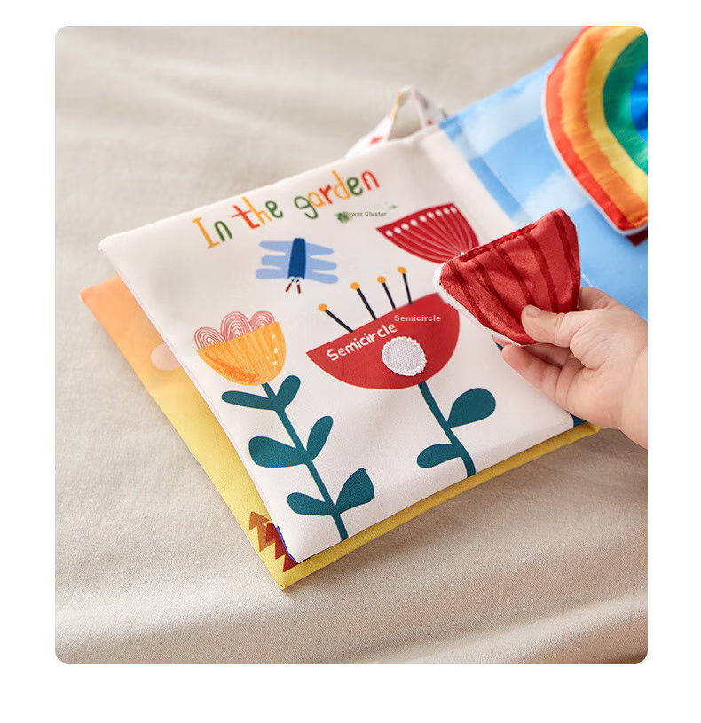 Babycare Baby Cloth Book, 3D Cognitive Tear-Resistant, for 6-12 Months, Parent-Child Interactive Toy - Advanced Level 18