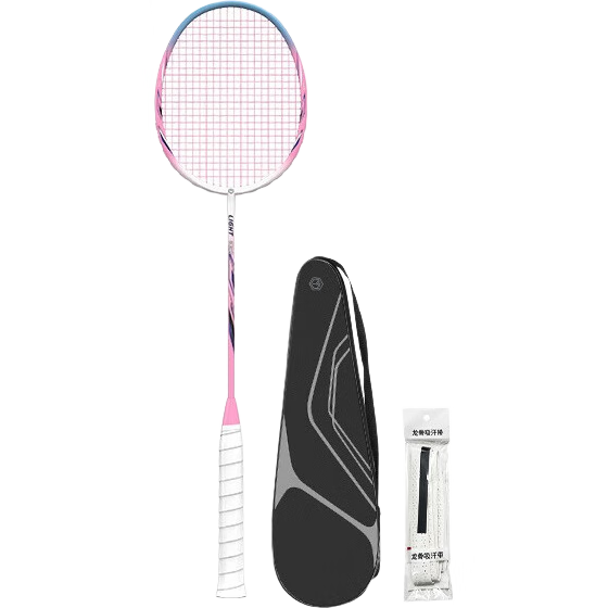 JD Original Full Carbon Badminton Racket, Ultra-Light Speed Type, 6U Pink Blue R300S Single Racket