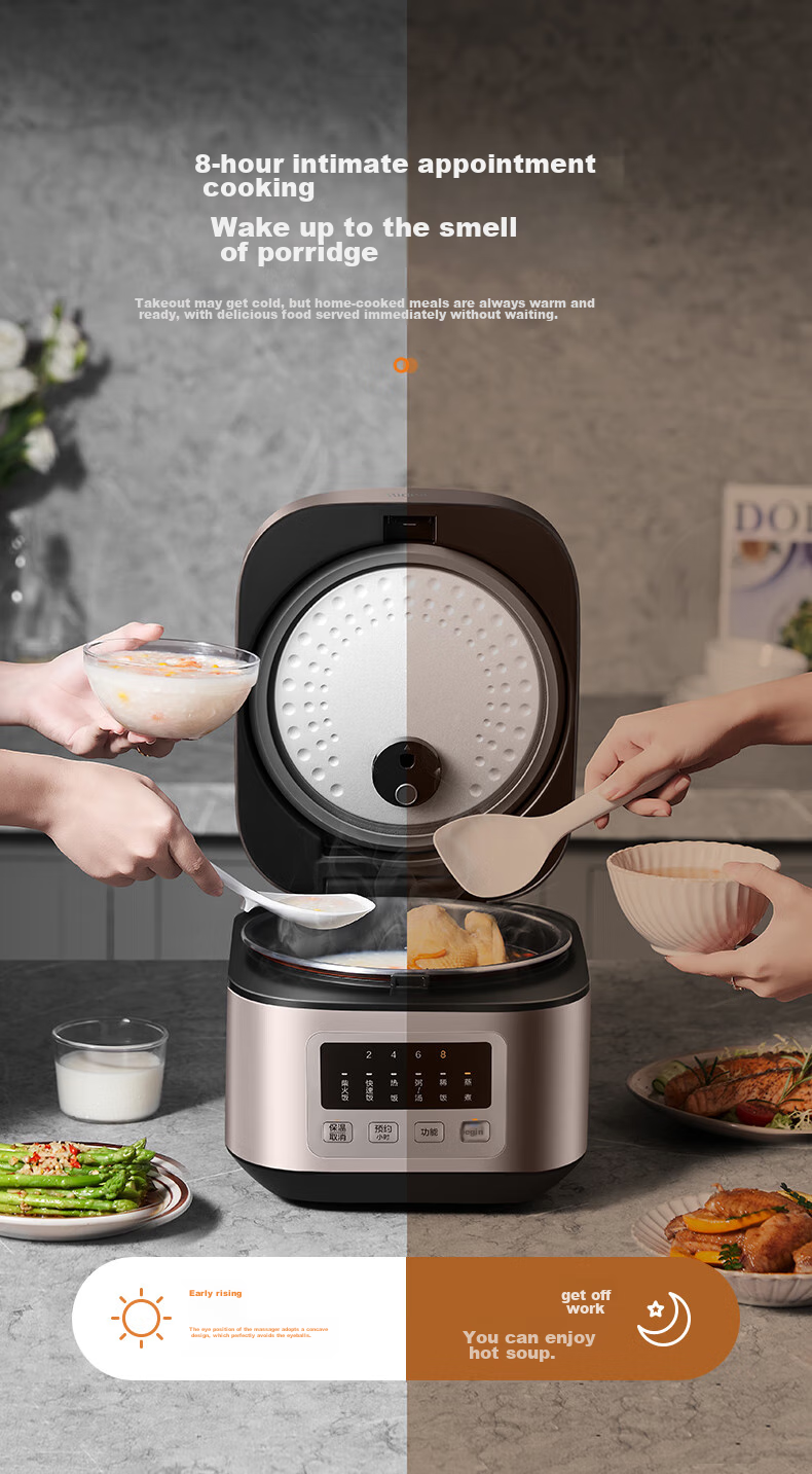 Midea 5L Rice Cooker, Five-Layer Energy-Focusing Pot, Seven Major Functions, Menu, 8H Intelligent Reservation, Metal Brushed Exterior, Rice Cooker MB-AFB5052R [ZMD Peace of Mind Series] 9