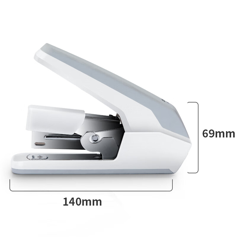 Deli Low-Force Stapler/Binders/Stapler, One-Touch Pressing, Compatible with #12 Staples, White 0477 (Staples Not Included)