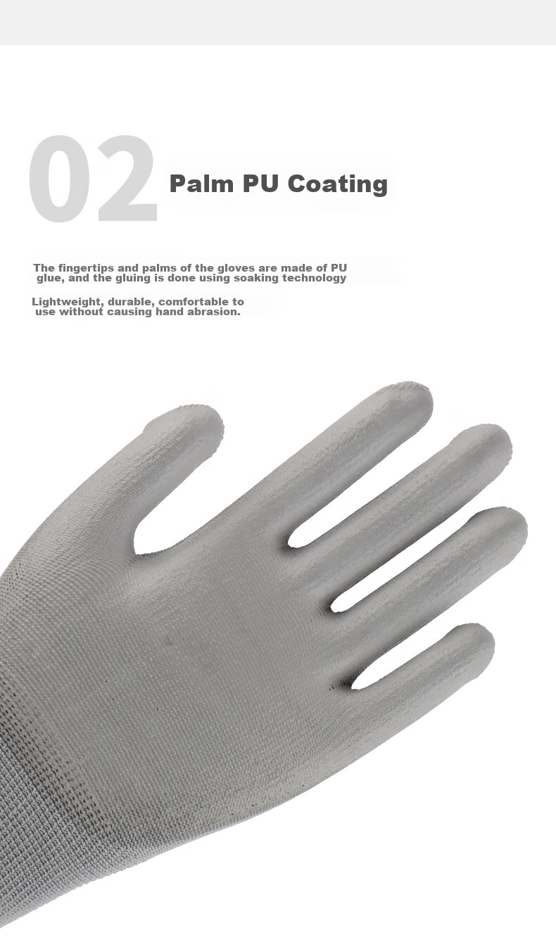 Golmud Coated Work Gloves, Gray, 12 Pairs, PU Anti-Static Wear-Resistant Non-Slip Factory Gloves GM572 4