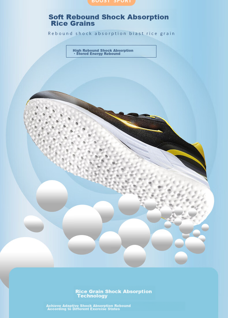 RENBEN 2 Pairs Sports Insoles for Men, Soft Elastic Shock-Absorbing Sweat-Absorbing Breathable Running Antibacterial Odor-Resistant 6019 Black Size 41-42 4