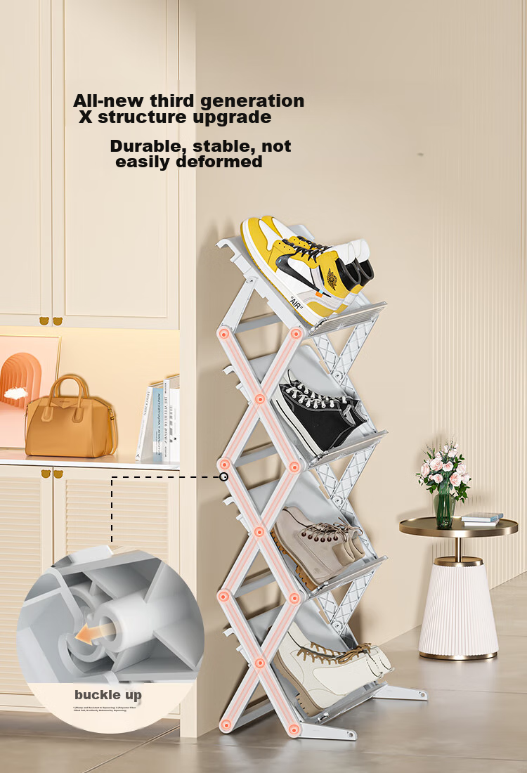 JD Original Shoe Rack, Shoe Storage Organizer, Space-Saving Entryway Shelf for Bathroom Slippers [No Installation Required] 7