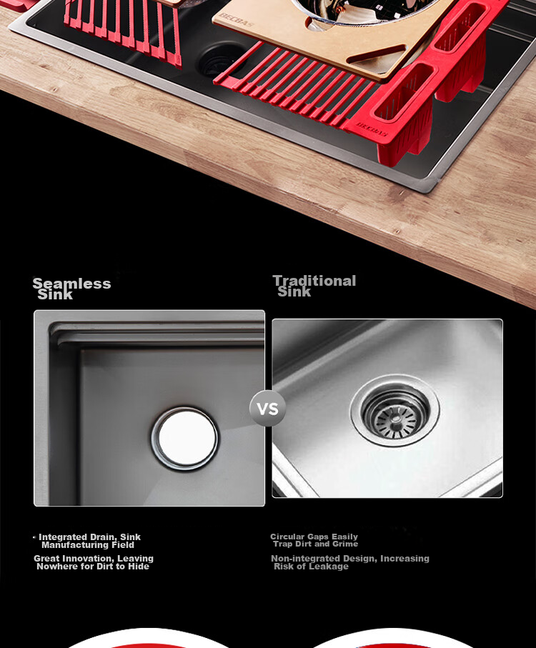 BECBAS Intelligent Garbage Disposal, Kitchen Food Waste Crusher, Wireless Switch E40evo 8