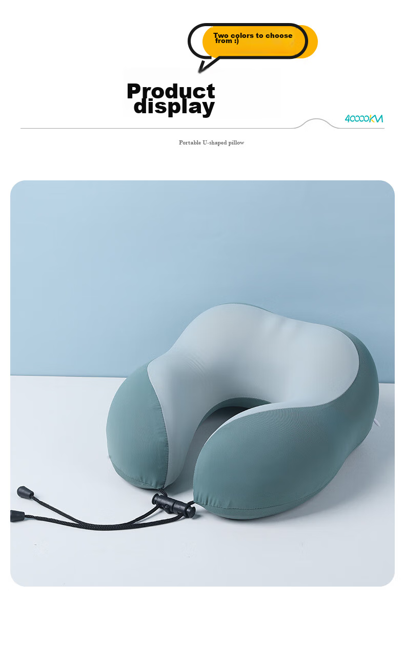 40,000 Kilometers Memory Foam U-Shaped Neck Pillow Portable Foldable Travel Neck Pillow for High-Speed Train, Airplane, Office, and Nap 13