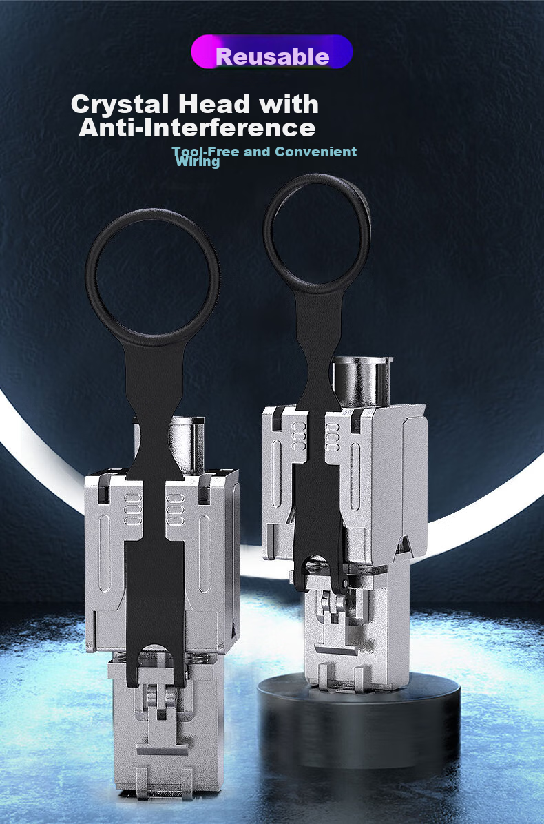 CNCOB Category 7 Ethernet Cable Connector, Tool-Free Engineering Grade CAT7 10 Gigabit Network Pull Ring Connector CN-8002 1