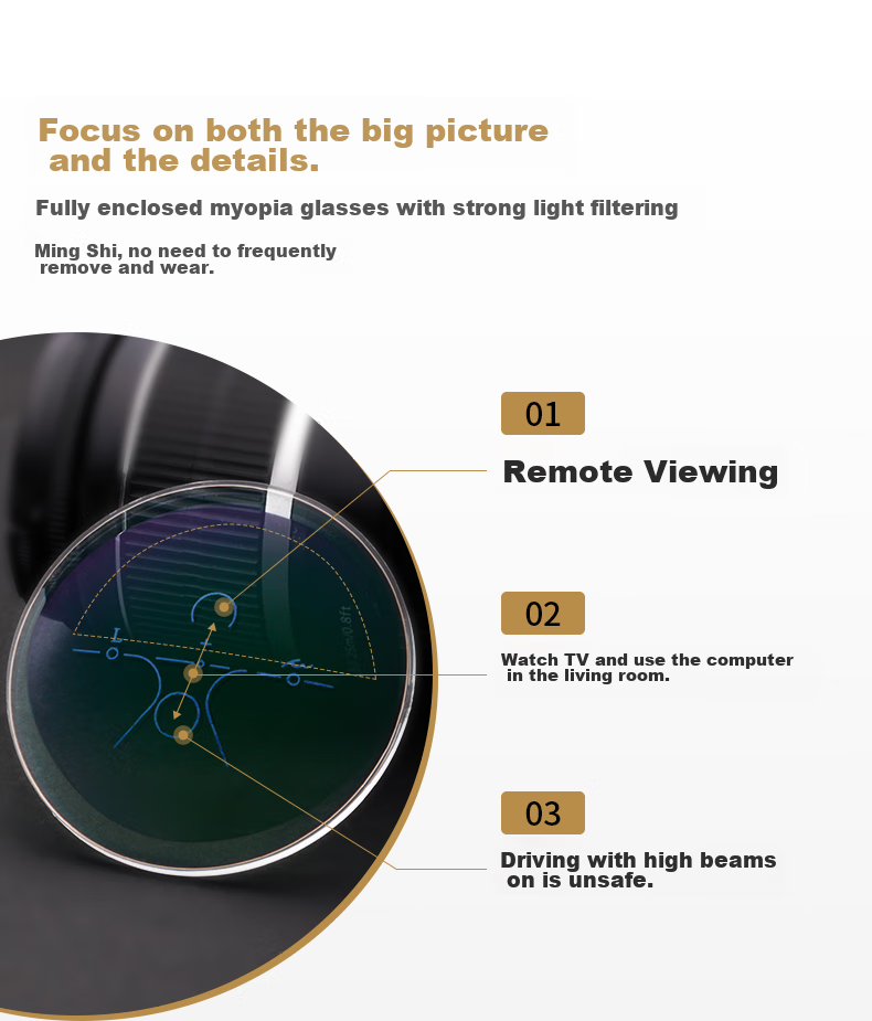 Xiyanghong Reading Glasses, High-Definition Anti-Blue Light, Bifocal Automatic Zoom, Ultra-Light Full-Frame Reading Glasses AX8102, 100 Degrees 3