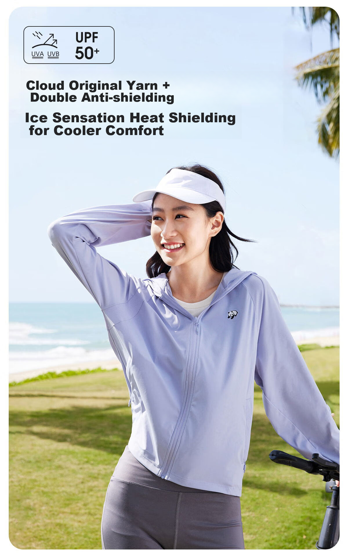 CAMEL [Panda Collaboration], Cool White Outdoor Sun Protection Clothing for Men And Women, UV-Resistant Ice-Cool Sun Protection Garment 3