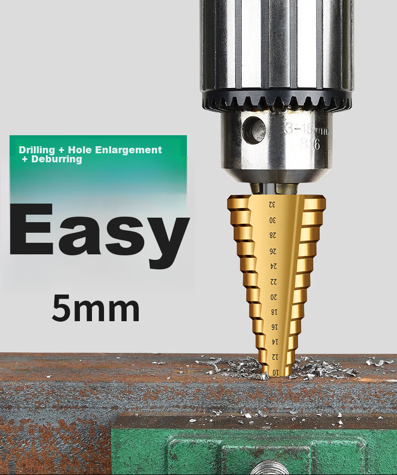 Baolian Stainless Steel Pagoda Drill Bit Set Cobalt Twist Drill Hole Opener Metal Step Drill Bit Set Alloy Reamer Drill Bit 7