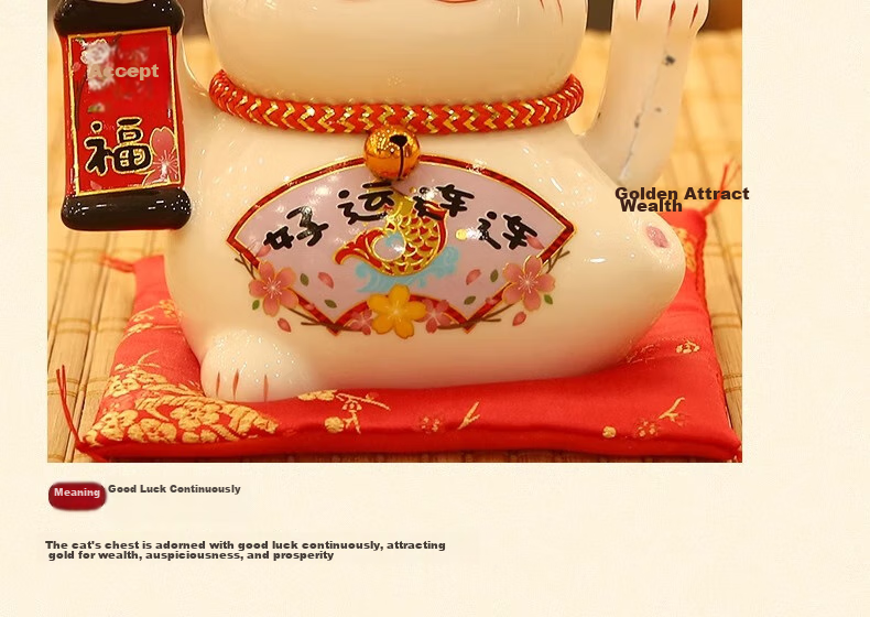 Bangushan Lucky Cat Money-Pillar Ornament, Business Opening Home Living Room Good Luck Savings Jar, Children Students Birthday Gift 5
