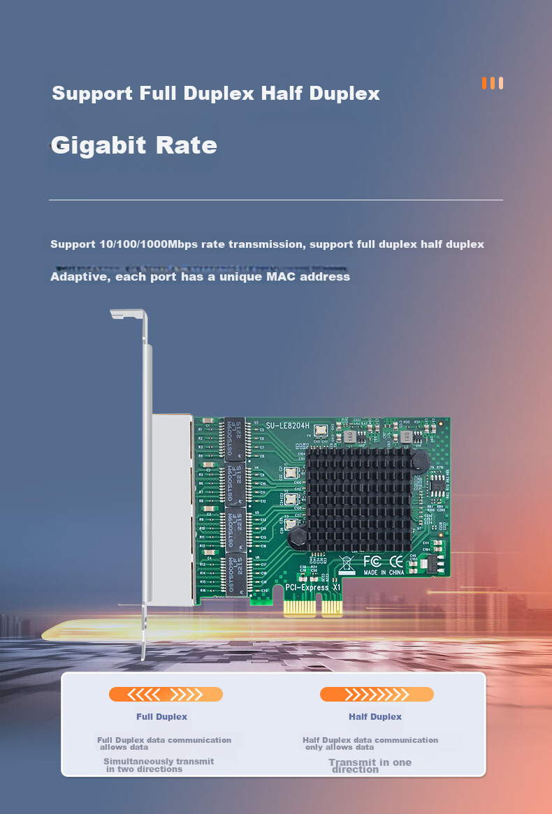 EB-LINK PCIE Gigabit Four-Port Network Card for Desktop Computers, Built-In Wired Network Card with Soft Router Function for Aggregation Server Networking Adapter 8