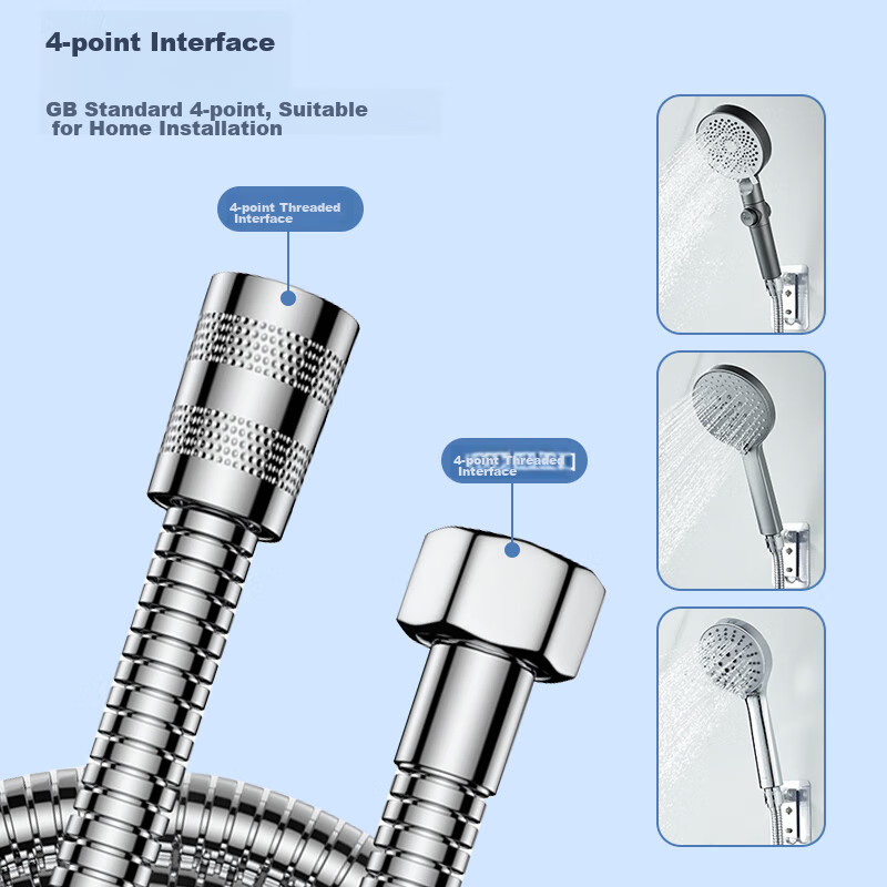 KEGOO K06044 Shower Hose, 1.5 Meters Stainless Steel, Anti-Explosion And Anti-Tangling Water Pipe for Shower Head