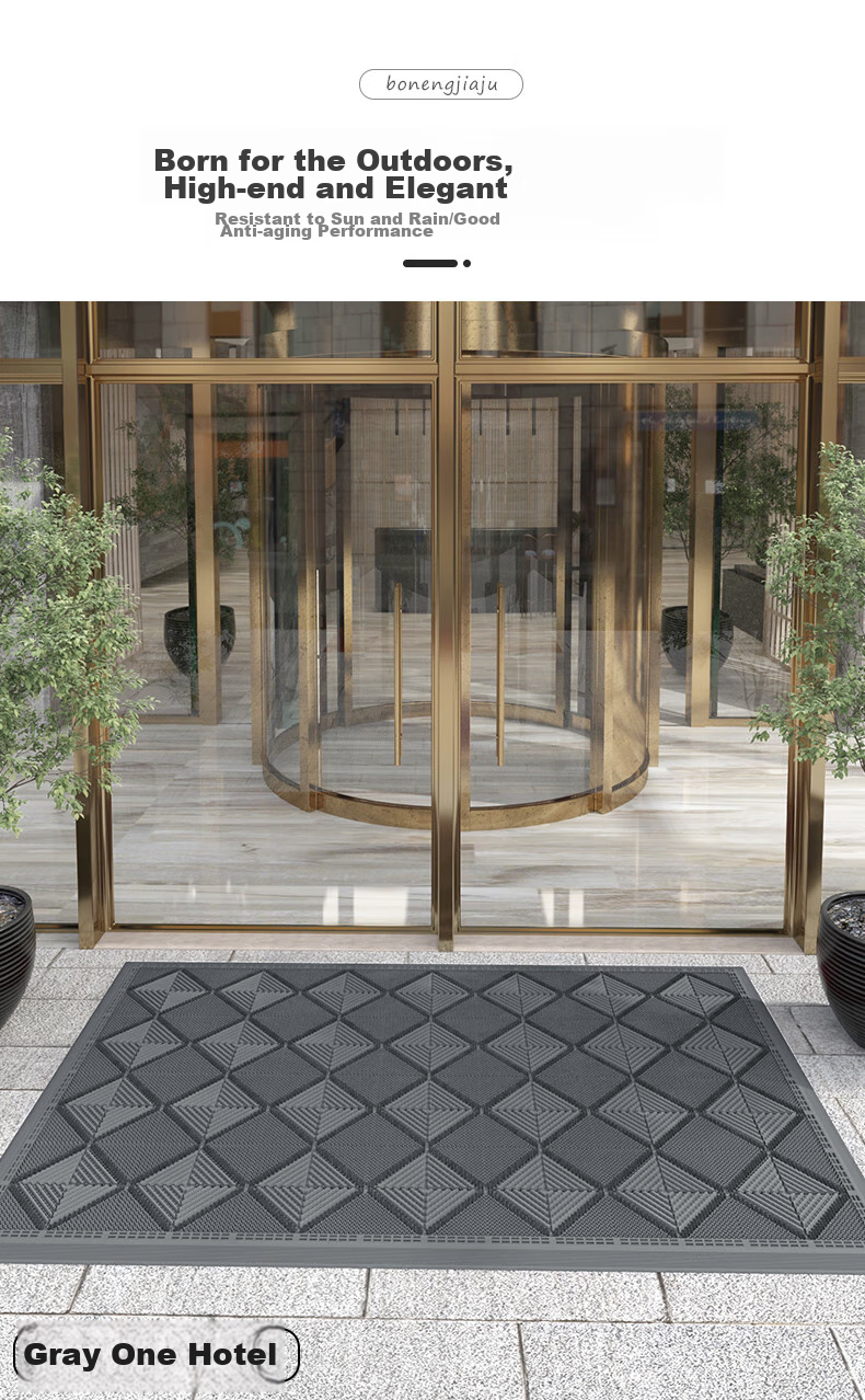 Boneng Entrance Mat, Outdoor Interlocking Non-Slip Mat, Indoor Doorway Foot Mat, Entrance Floor Mat, 75x120cm 4