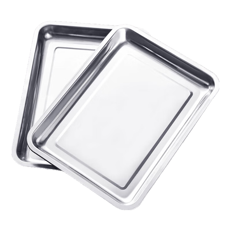 Suncojia 304 Stainless Steel Plate, Grilled Fish Plate, Large Deep Dinner Plate, Steaming Plate, Deep Plate for Meat And Jelly, Multi-Purpose Cold Dish Serving Tray