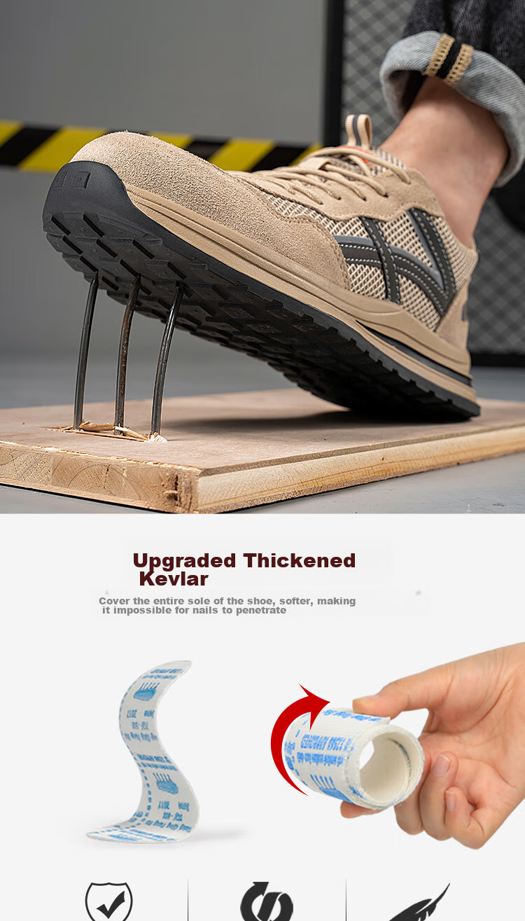 Fumeier Safety Shoes for Men with Steel Toe Cap, Anti-Smashing And Puncture-Resistant, Lightweight, Comfortable, Non-Fatiguing Work Boots for Construction Sites 1158T Size 44 6