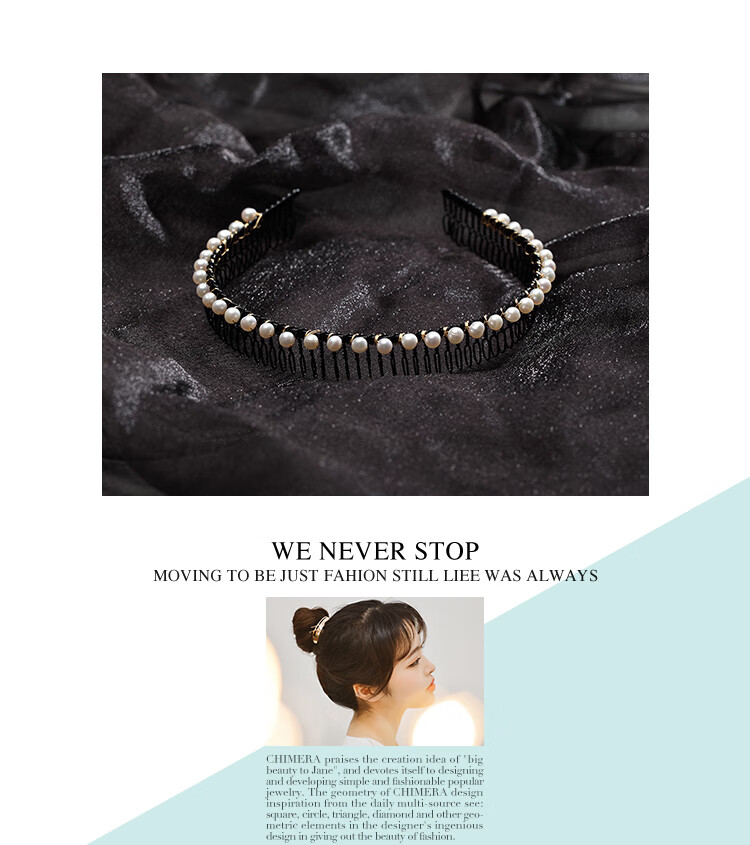 CHIMERA Freshwater Pearl Headband Hairpin for Women, French-Style Bangs Hairband, High-End Hair Accessory, Mid-Autumn Festival Gift 1