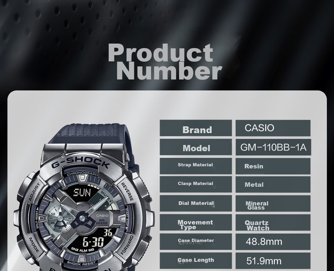 Casio Men's Watch, G-SHOCK Black Warrior BLACK, Sports Student Digital Watch, Japanese And Korean Style, GM-2100BB 4