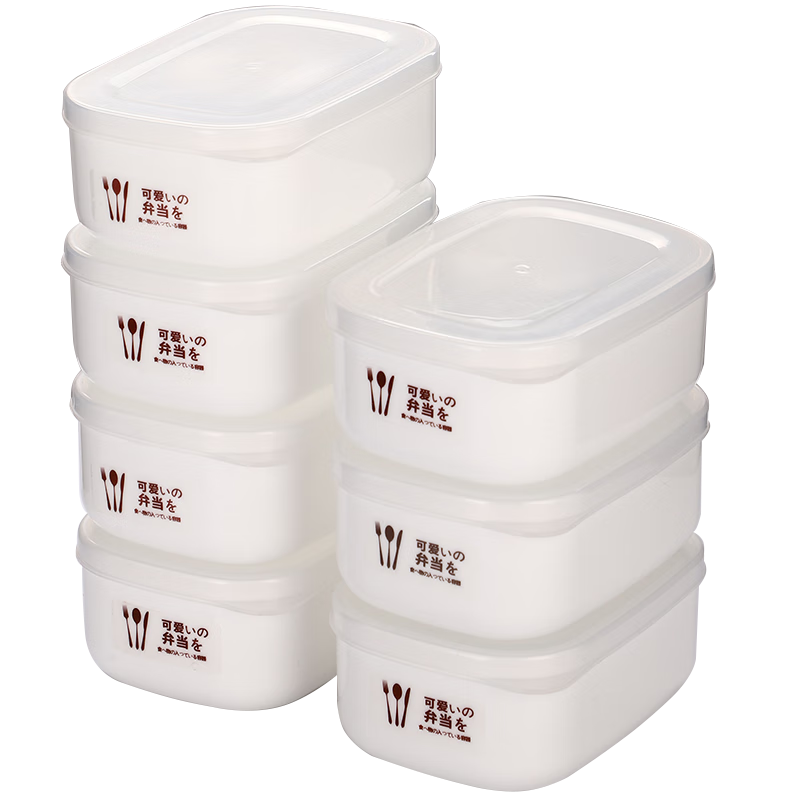 CAIZHI Rice Storage Containers, Refrigerator Food Keepers, Lunch Boxes, Storage Containers, Bento Boxes, Microwave-Safe, Set of 7, CZ6627