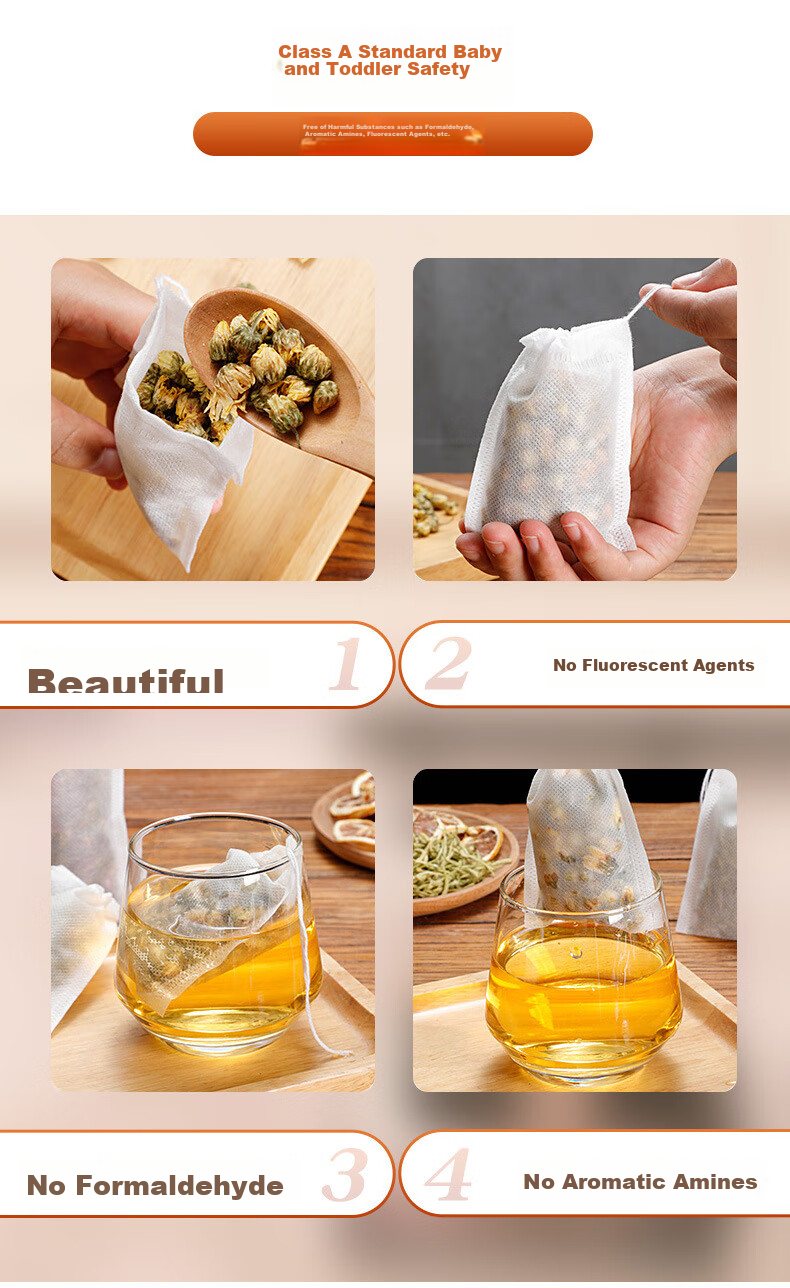 Youjialiangpin Chinese Herbal Medicine Sandbag, Non-Woven Fabric Chinese Herbal Medicine Packaging Bag, Tea Bag, Strainer Bag, Steaming Bag, Filter Bag, 15*20CM 7