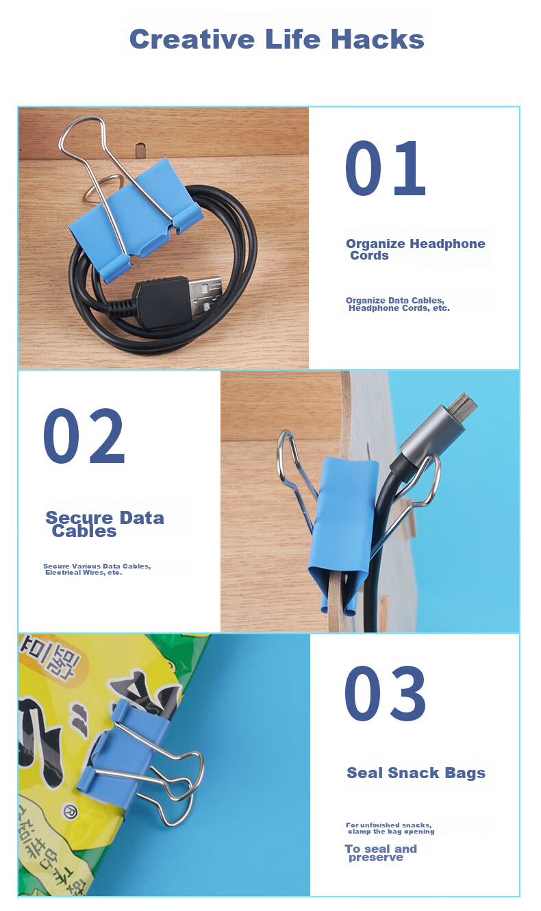 M&G Stationery Popular Product [Super Hit] #5 19mm 40 Pieces/jar Colored Binder Clips Economical Office Clips ABS916J5 9