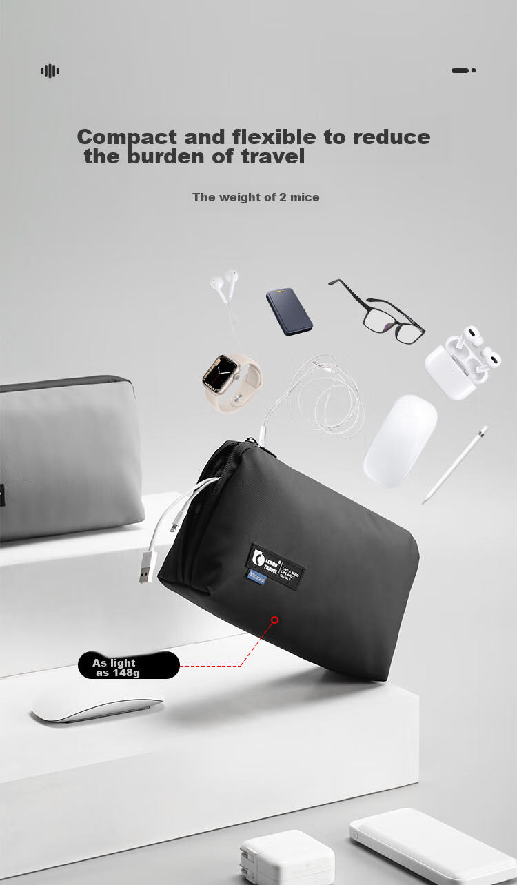 Right Away Digital Storage Pouch, Mouse Charger, Computer Power Supply Cable, Travel Portable Electronic Device And Phone Accessory Bag 8