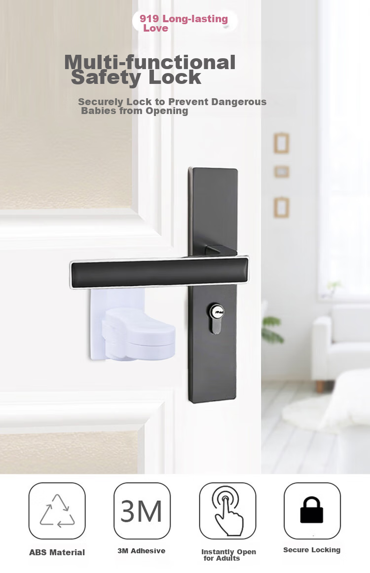 9I9 Door Handle Safety Lock, Baby Safety Lock Catch, Prevents Children from Opening Doors And Windows, Drawer Lock, Pet Lock A14 1