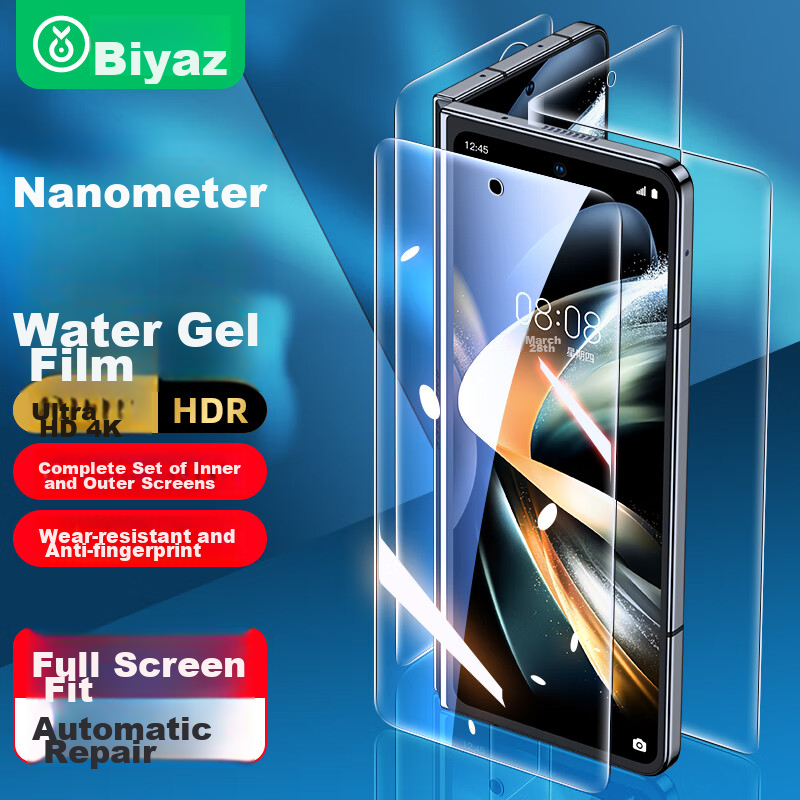BIAZE Hydrogel Screen Protector for Samsung Z Fold4/W23, W23 Phone Film [Inner And Outer Film Set], HD Non-Tempered Anti-Scratch Anti-Fingerprint Full Adhesive Protective Soft Film JM386