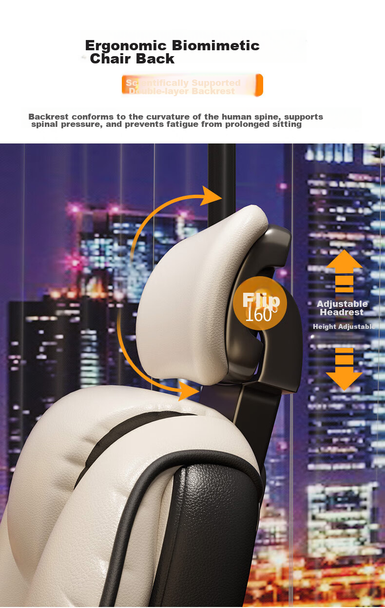 Chibailun Ergonomic Office Chair, Computer Gaming Chair for Home Use, Study Chair, Executive Chair with Adjustable Height And Swivel Functio 9