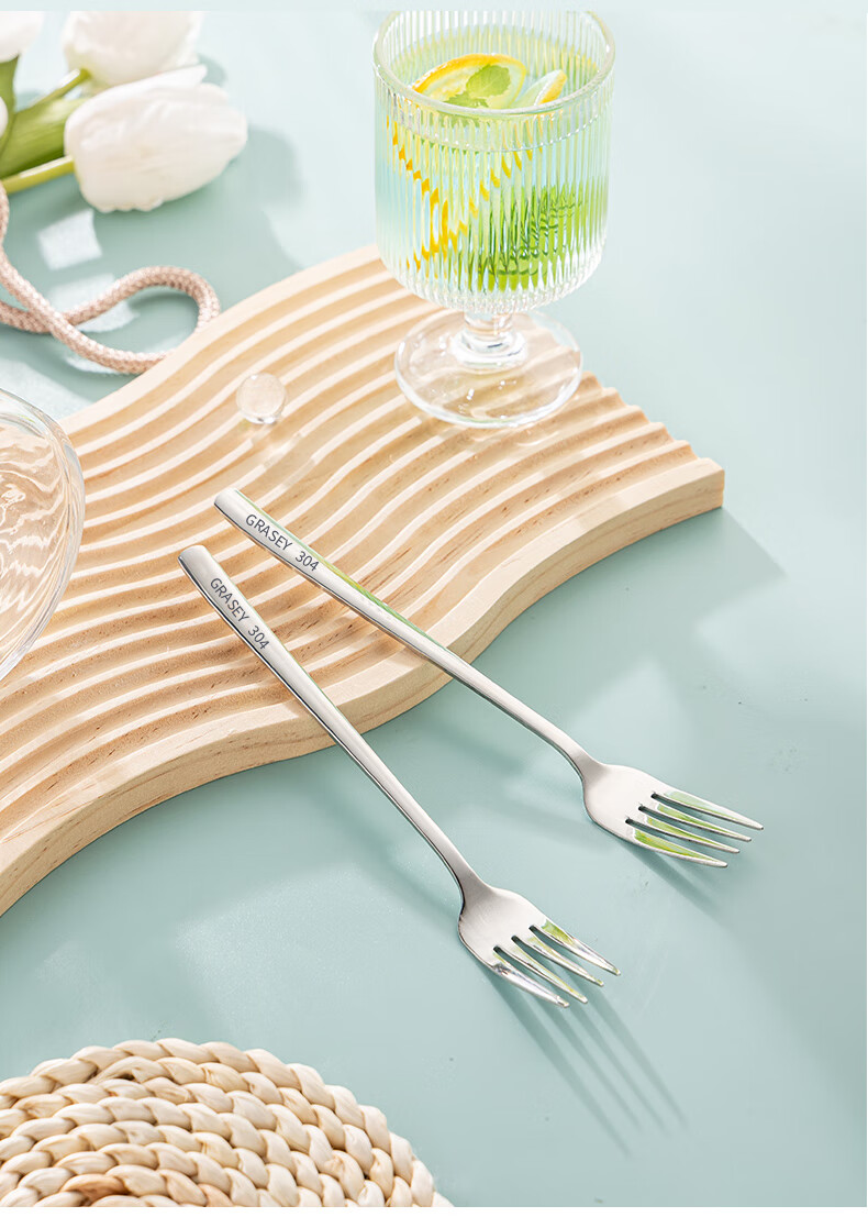 Guangyi 304 Stainless Steel Fork Set 2pcs Dessert Fork Fruit Fork Salad Instant Noodle Fork Cutlery GY7870 18