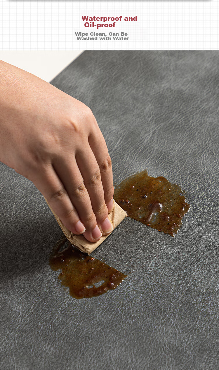 Banwushenghuo Luxury Leather Placemat, High-End Rectangular Table Mat for Western Cuisine, Steak Placemat, Waterproof, Oil-Proof, Heat-Resistant Mat 6