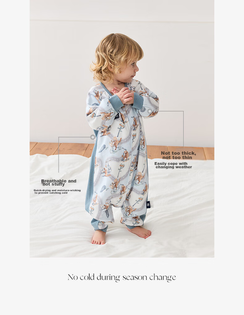 DOMIAMIA Baby Sleeping Bag, Split-Leg Design for All Seasons, Anti-Kick Blanket, Four-Layer Gauze, Rattan Bottle, Size M, 23-27° 12