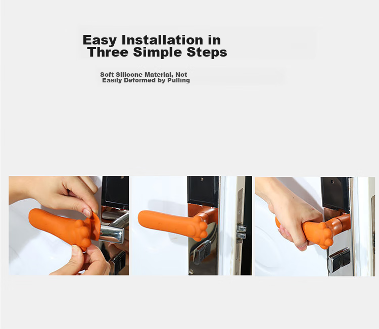9I9 Children's Door Handle Protector, Baby Room Door Pull Handle Anti-Collision Protection Silicone Cover 21A458 10