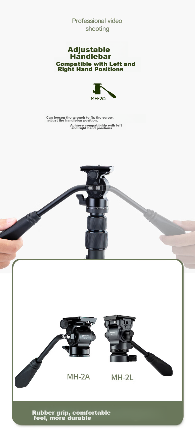 Fotopro MH-2L with Built-In Level Bowl Base, Akar Standard, Camera Mirrorless Video Shooting Hydraulic Damping Camera Gimbal, Black 12