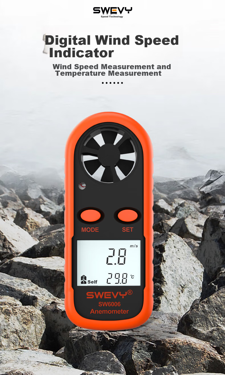 Suwei Anemometer Measures Wind Speed, High-Precision Handheld Air Flow Meter SW6016 1