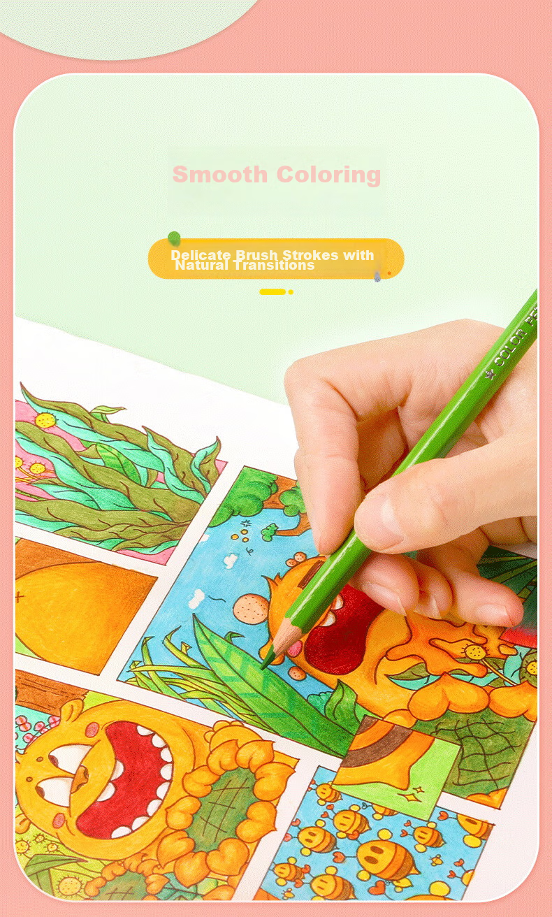 M&G 48-Color Oil-Based Colored Pencils for Students' Art Drawing, Coloring, Children's Painting, Hexagonal Barrel, Green Tube, Single Tube AWP36808 4