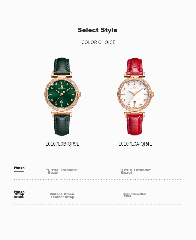 ERNEST BOREL Swiss Ladies' Watch [Mid-Autumn Festival Gift] Star Diamond Series with Gold-Plated Steel Band, Mother-Of Dial, And Diamond-Encrusted Quartz Women's Watch 9