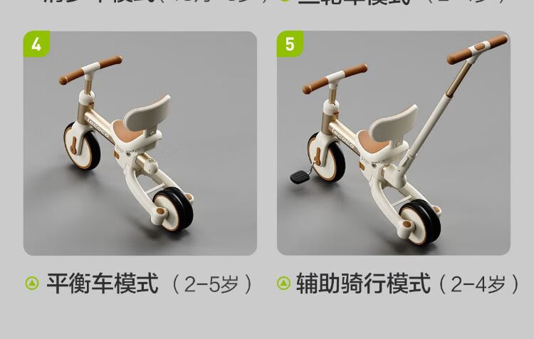 Lecoco Children's Tricycle, Baby Multifunctional Balance Bike, Transformable Lightweight Stroller for Toddlers Aged 1-5, Woke S3 11