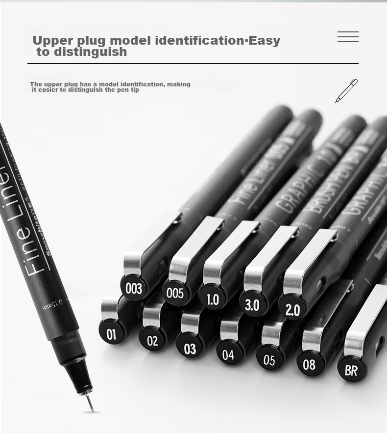 Snowhite Needle-Tip Pen, Waterproof Drawing Pen, Art Design Outlining Pen, Comic Pen, Sketching Pen, Specialized for Quick Sketches, Line Drawing Pen, Manga-Specific Set of 5 Pens 8