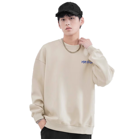 Huili Men's Sweatshirt, Round Neck, Spring And Autumn Season, Printed Simple Undershirt, Long-Sleeve T-Shirt, Casual Jacket, Men's Clothing