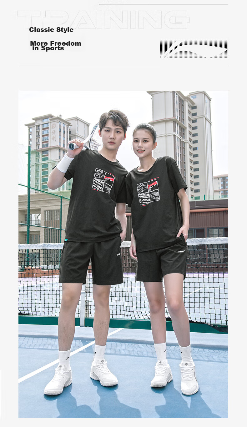 Li-Ning Badminton Shirt Saca Culture Series Unisex Comfortable Breathable Short-Sleeve T-Shirt Cultural Shirt, White, 3XL 3