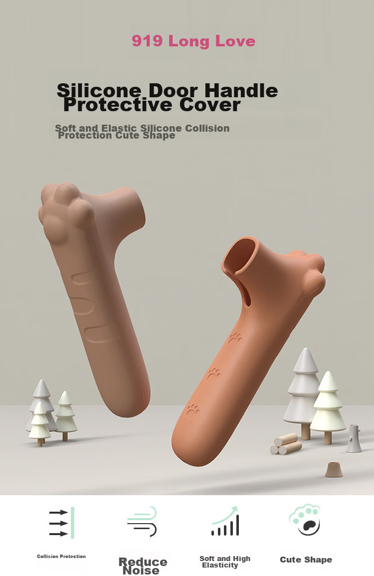 9I9 Children's Door Handle Protector, Baby Room Door Pull Handle Anti-Collision Protection Silicone Cover 21A458 1
