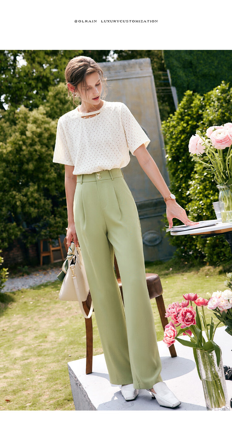 Olrain [Advanced Commuter Knit Top] Short-Sleeve T-Shirt, Summer Women's Wear, Distinct Textured Blouse, Apricot Color, Size M 17