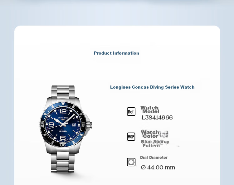 LONGINES Swiss Watch, Conquest Diving Series, Men's Steel Strap Mechanical Watch L37424566 8